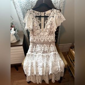 Bronx and Banco floral appliqué dress